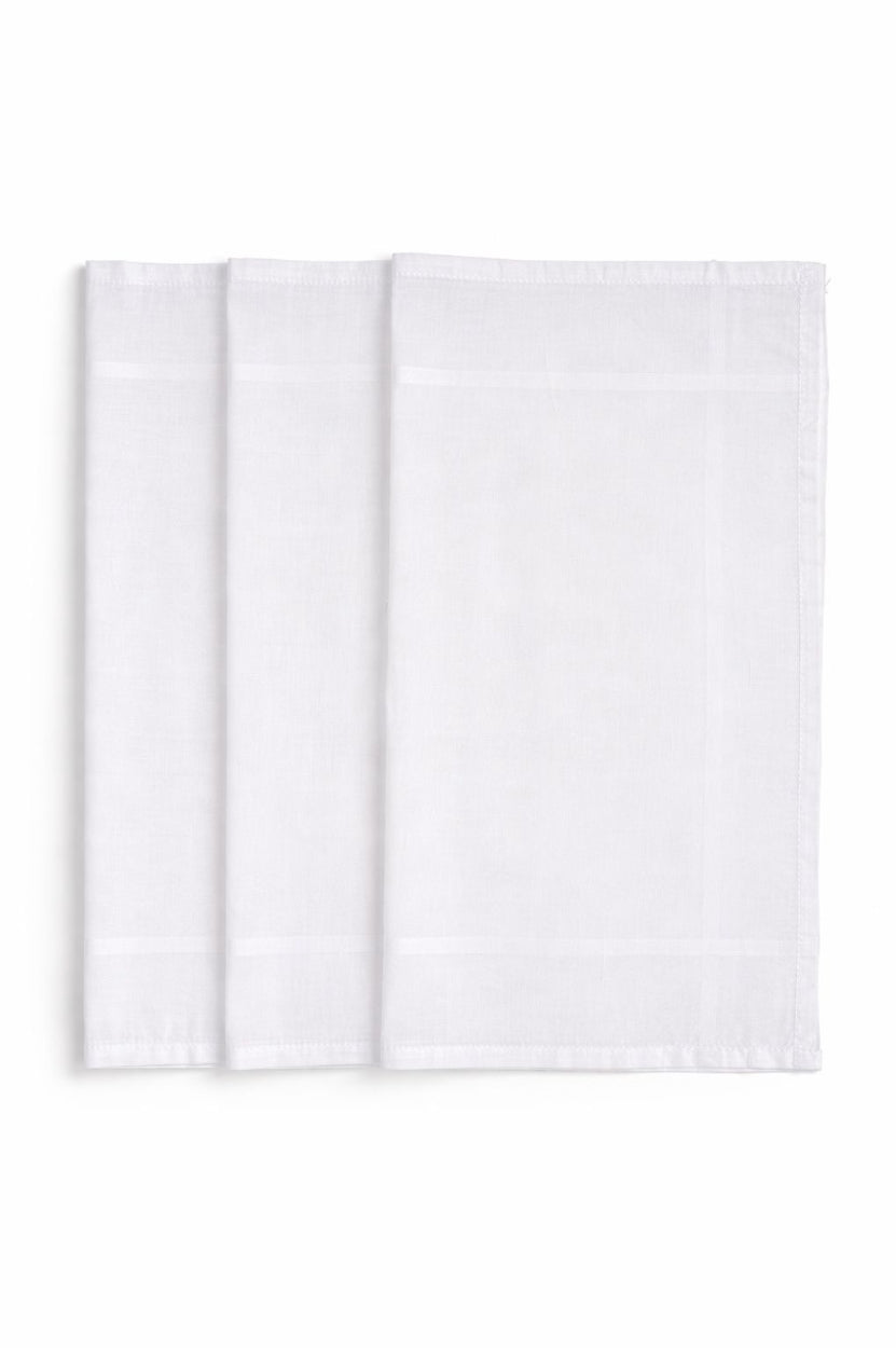 Hira Pure Elegance Luxury White Cotton Handkerchief Collection | Pack of 6