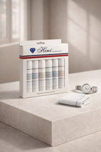 Hira Classic Colour Border Premium White Cotton Handkerchief Collection | Pack of 6