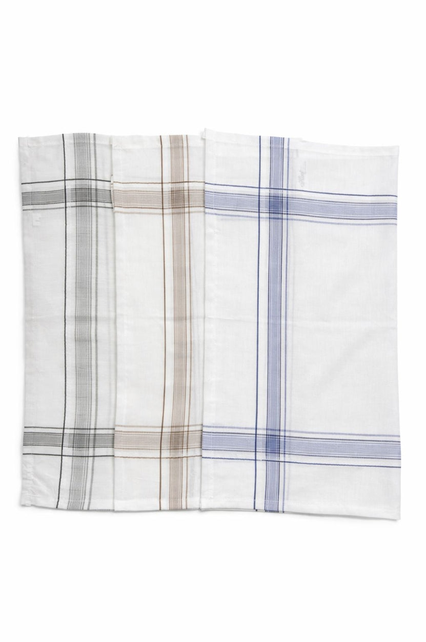 Hira Classic Colour Border Premium White Cotton Handkerchief Collection | Pack of 6