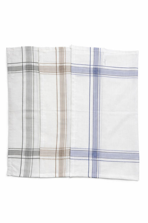 Hira Classic Colour Border Premium White Cotton Handkerchief Collection | Pack of 6