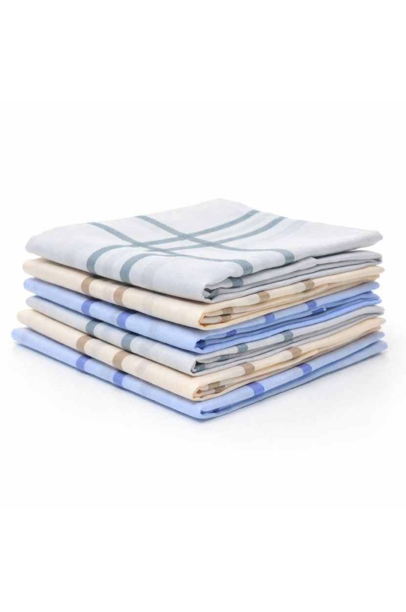 Hira Heritage Royale Premium Cotton Handkerchief Collection | Pack of 6