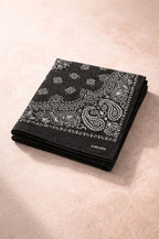 Hira Midnight Black Paisley Premium Cotton Bandana Collection | Pack of 6