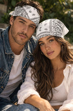 Hira Classic White Paisley Premium Cotton Bandana Collection | Pack of 6