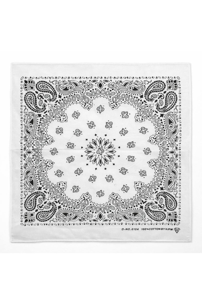 Hira Classic White Paisley Premium Cotton Bandana Collection | Pack of 6