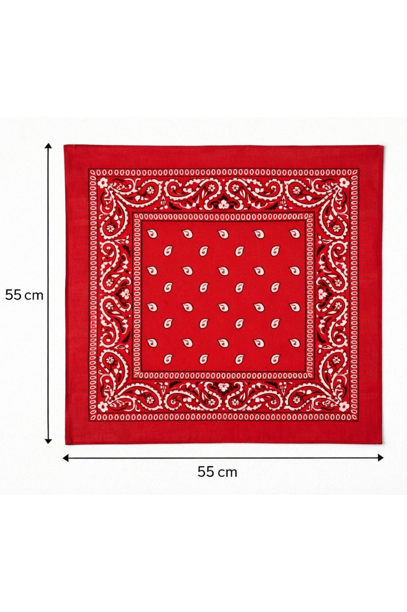 Hira Crimson Red Paisley Premium Cotton Bandana Collection | Pack of 6