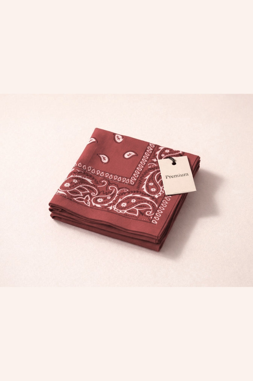 Hira Crimson Red Paisley Premium Cotton Bandana Collection | Pack of 6