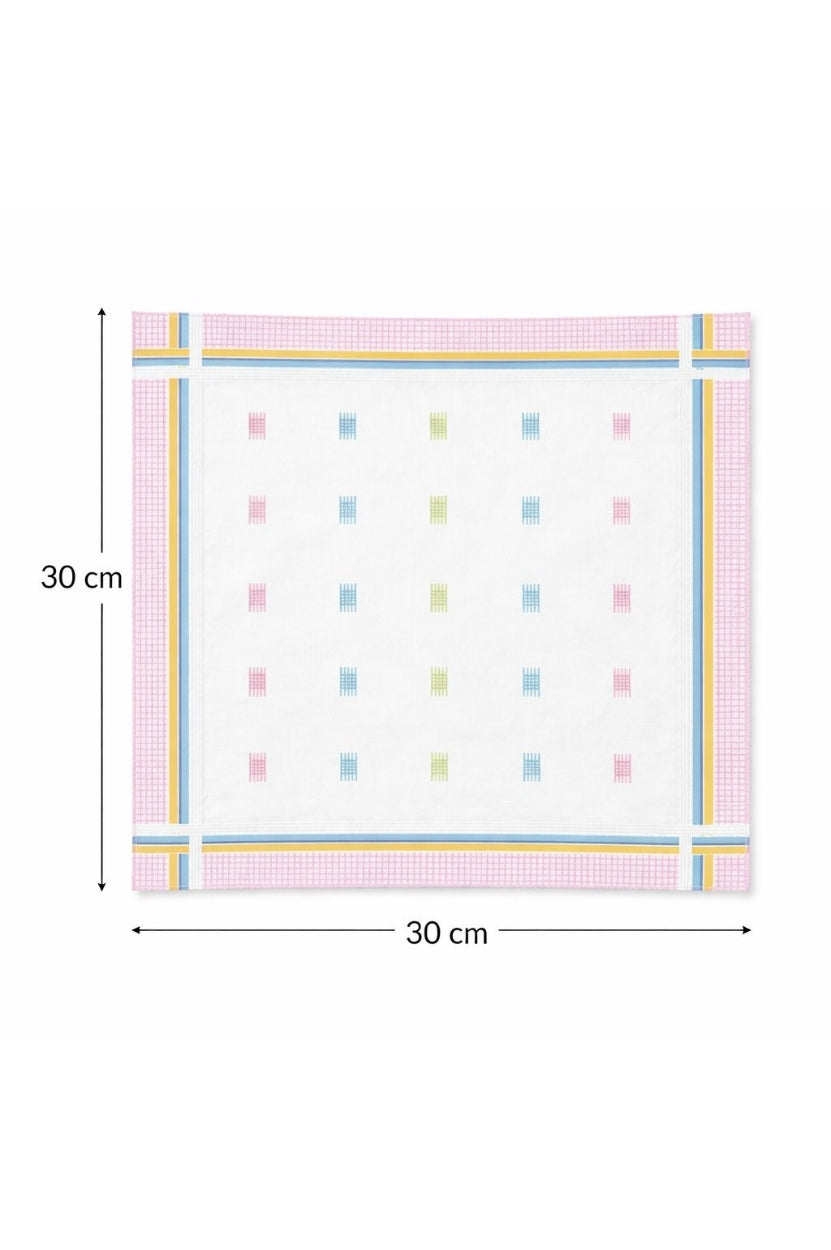 Hira Heritage Pastel Premium Cotton Handkerchief Collection | Pack of 12