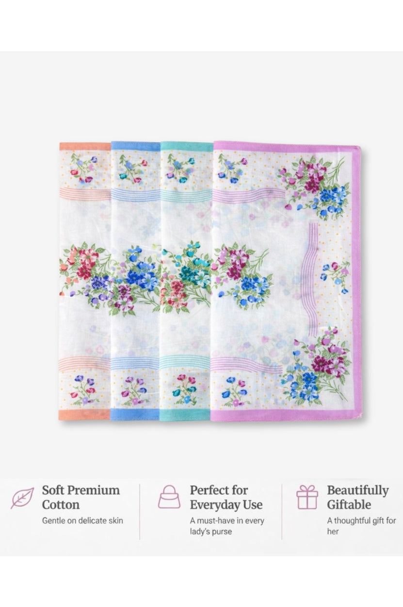 Hira Candy Pearl Premium Soft Cotton Handkerchief Collection | Pack of 12