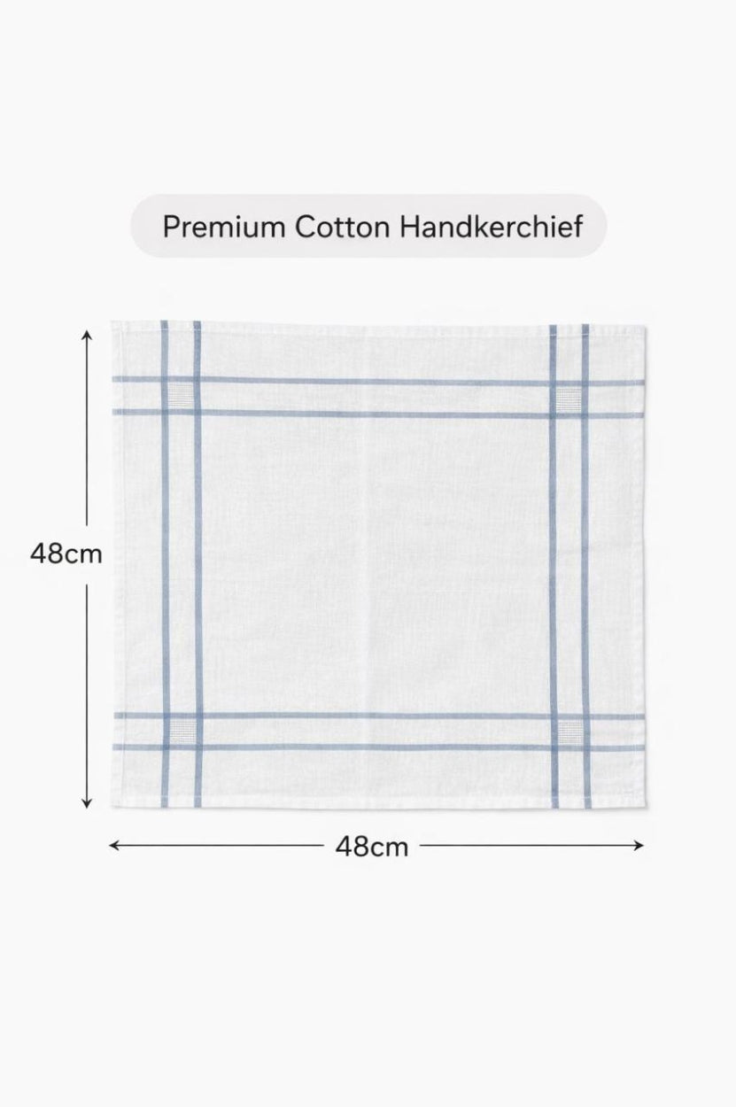 Hira Heritage Royale Premium Cotton Handkerchief Collection | Pack of 6